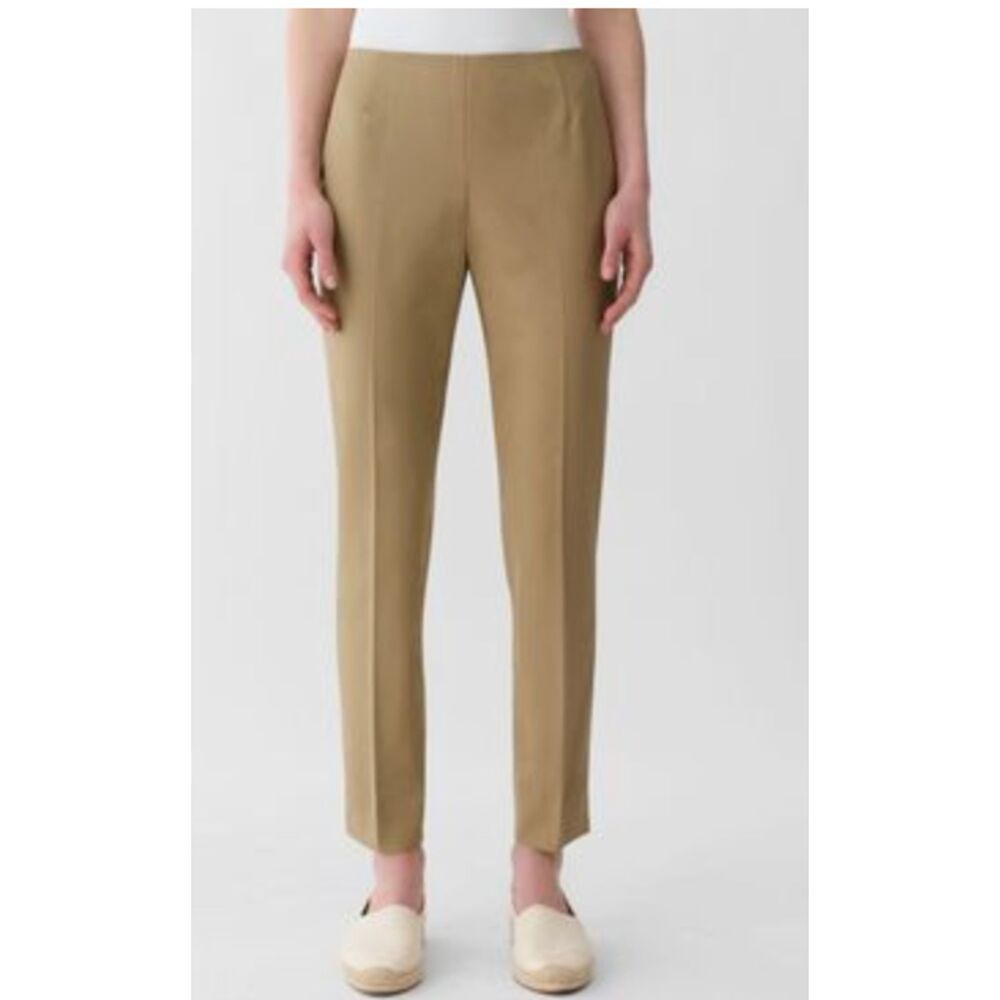 Lafayette 148 New York Stanton Techno Stretch Twill Cropped Pants Dark Tan Size